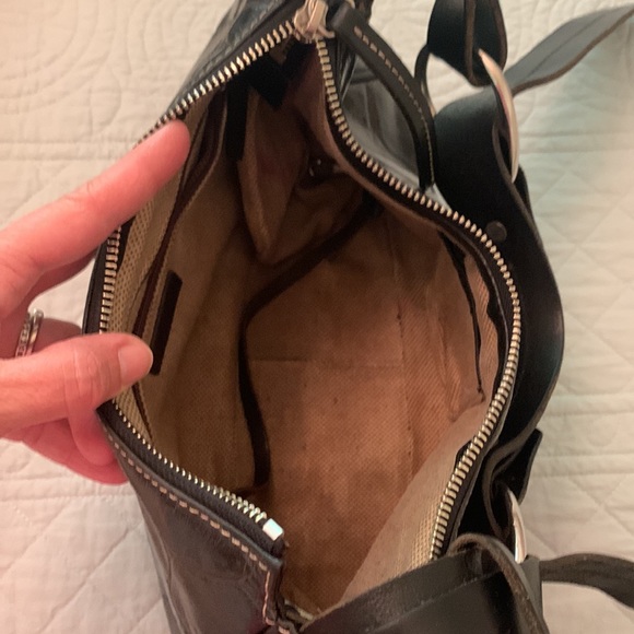 DOONEY & BOURKE Leather
Croco Embossed Satchel
Hobo Purse Shoulder Bag ,Black - Picture 5 of 7